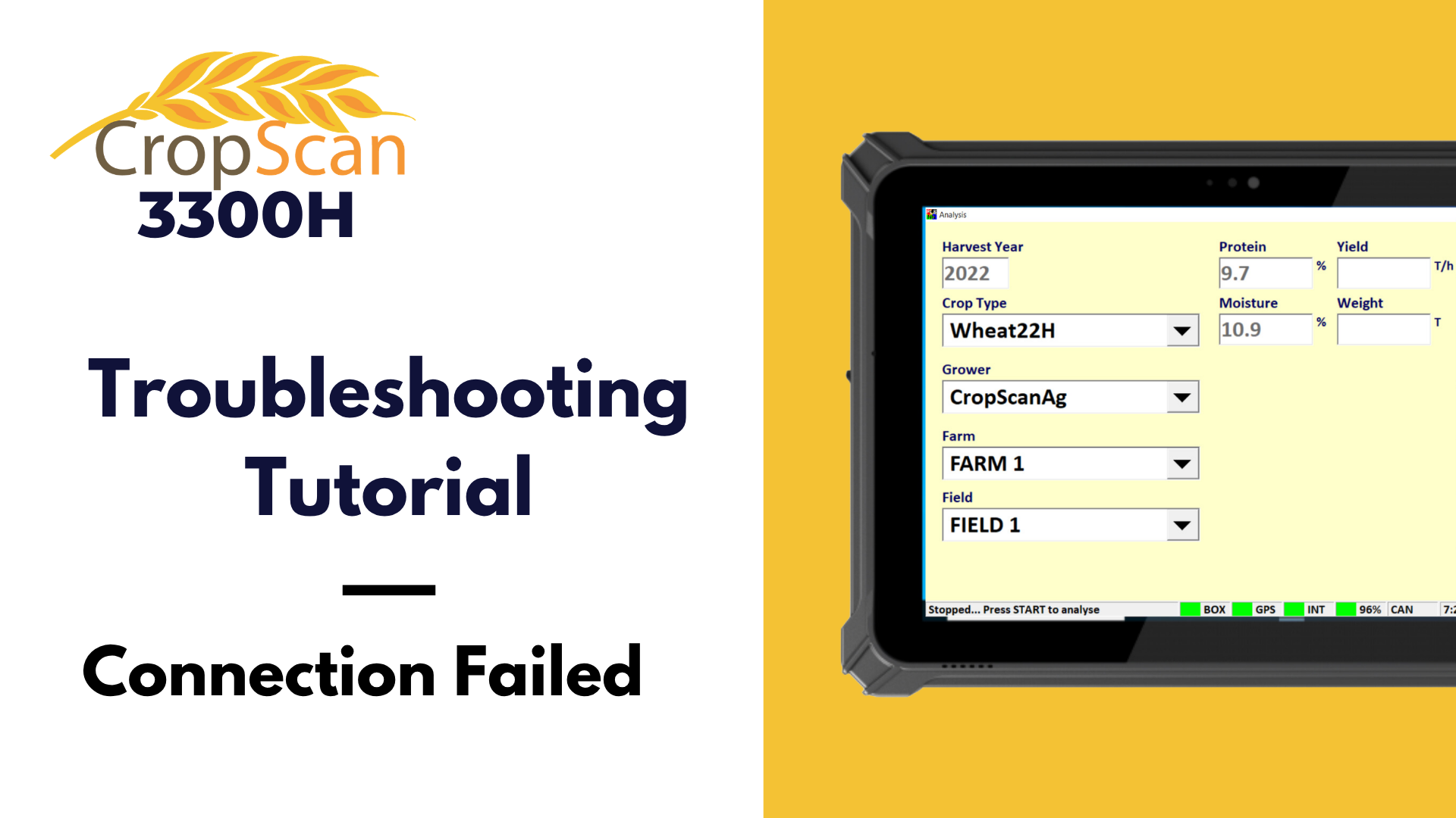 3300H Connection Failed CropScan 3300H Connection Failed Tutorial