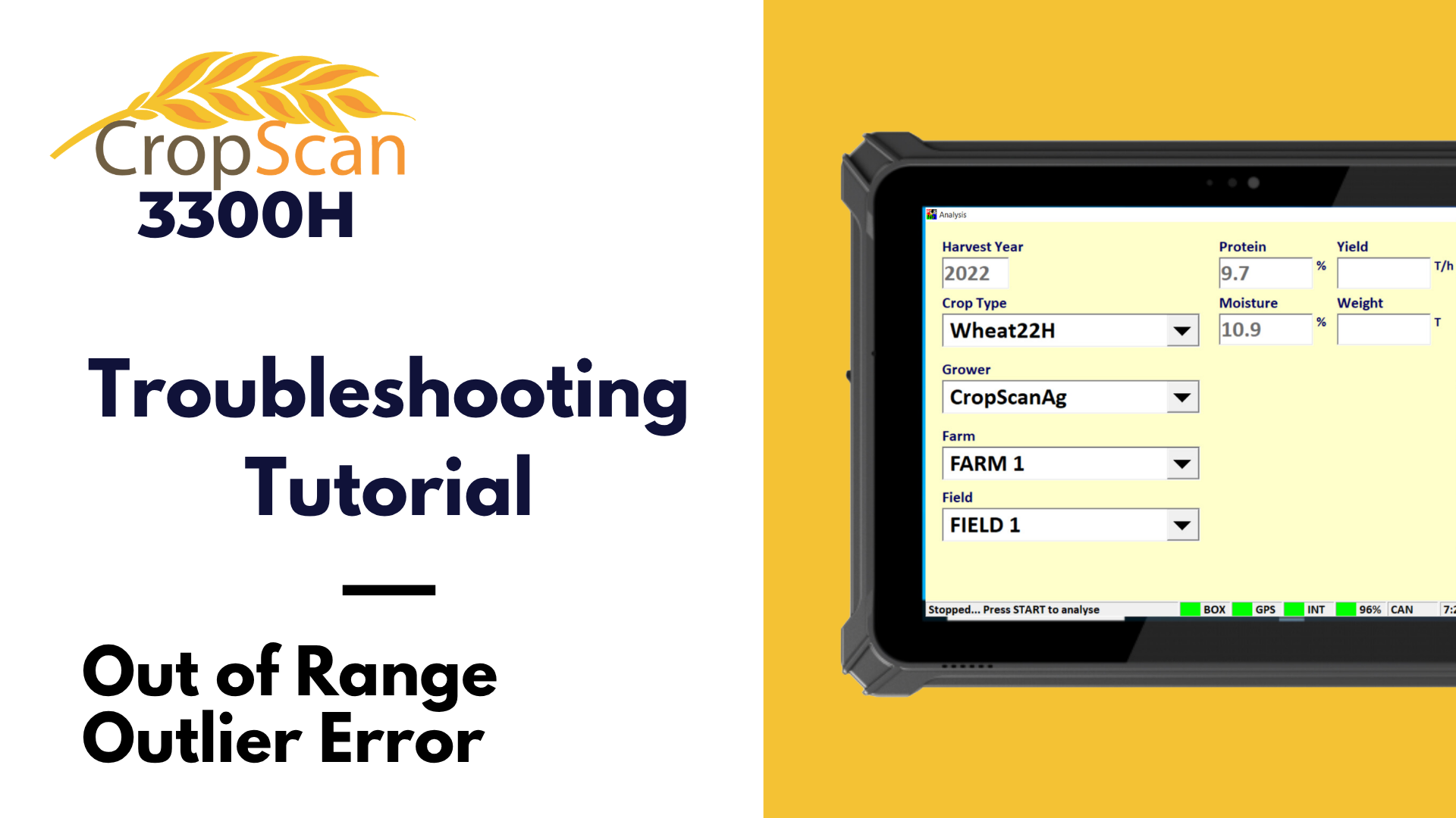 Out of range outlier CropScan 3300H Out of Range Outlier Error Tutorial