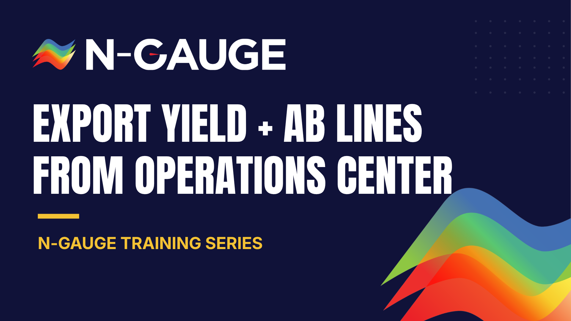 Export Yield + AB Lines from Operations Center Connect N-GAUGE + Operations Center